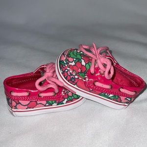 Sperry, never worn, baby girl pink boat shoes